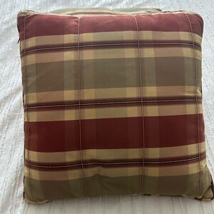 2 Plaid Throw Pillows in Red and Tan